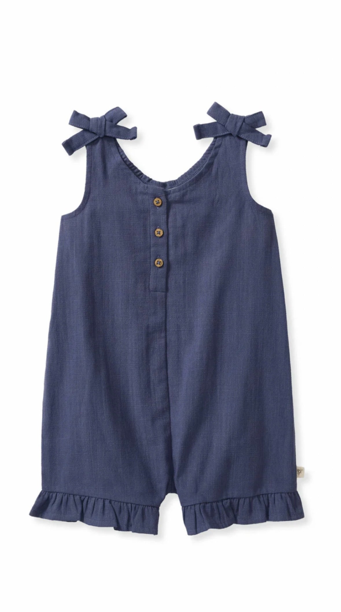 Burt’s Bees Girl’s Navy Gauze Romper