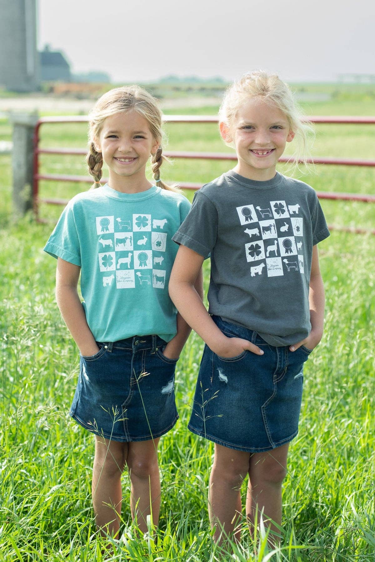 Fair Week Checkers Youth Charcoal Comfort Colors Tee