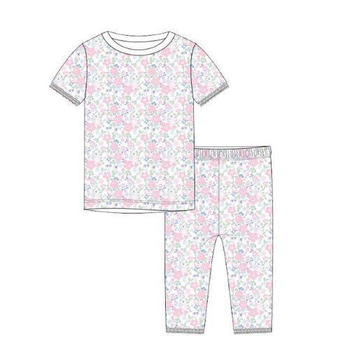 95% Viscose from Bamboo Floral Pattern Kids Pajama Pants Set