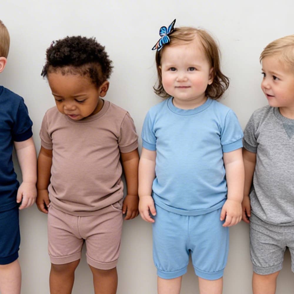 Colorful Boy Girl Short Sleeve viscose PJs