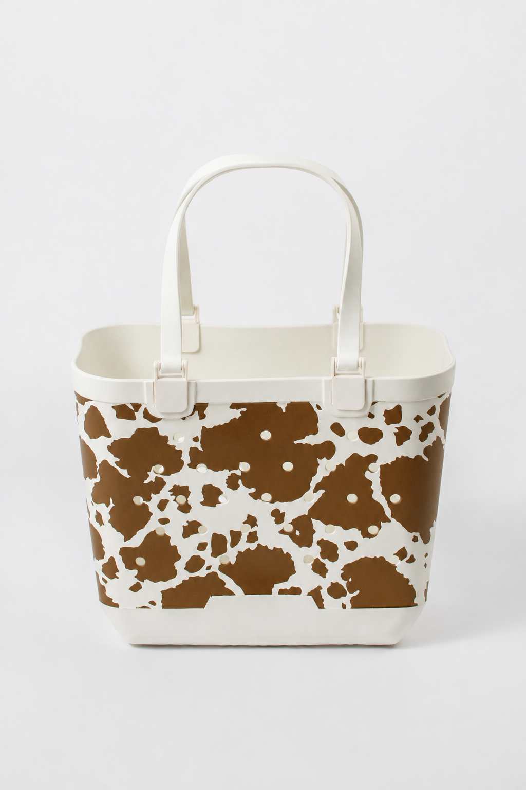 Brown Cow Print Utility Tote Bag - Large