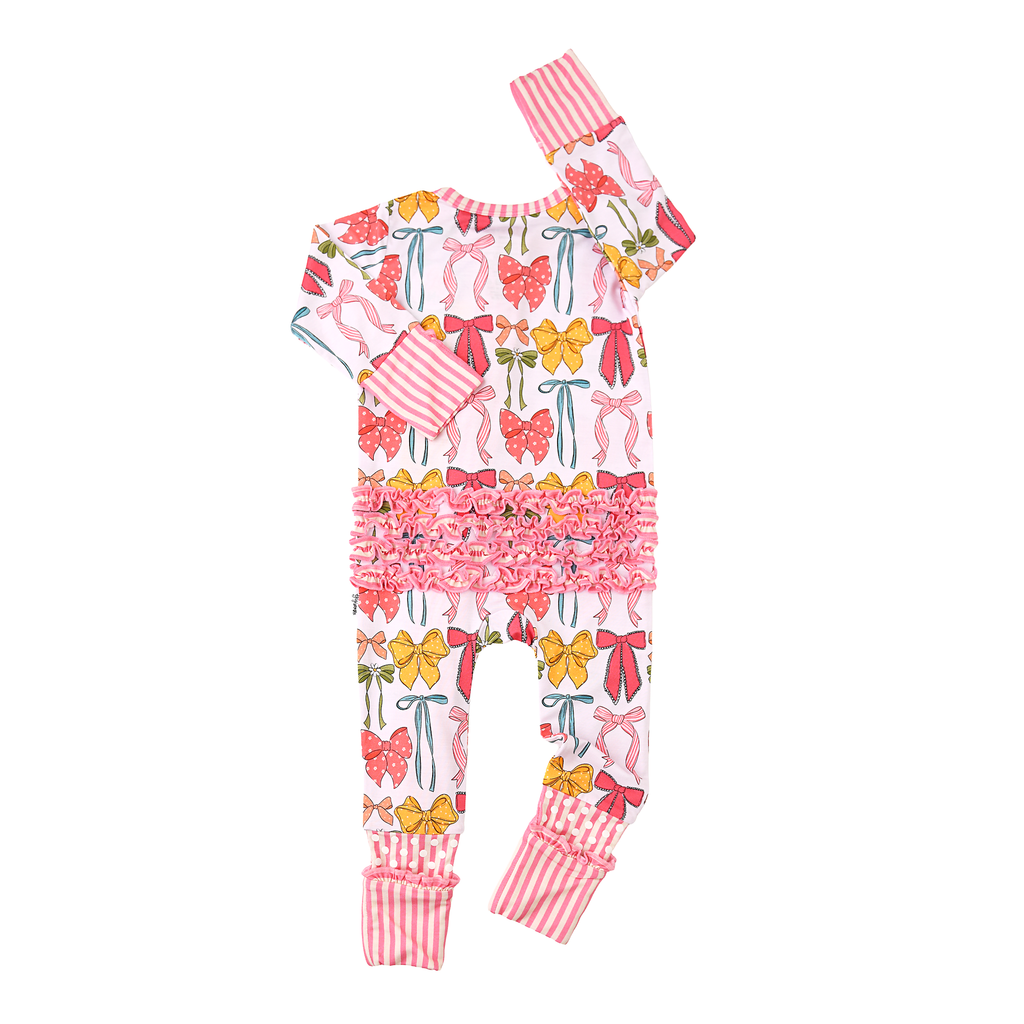 Eliza RUFFLE ZIP Bamboo One Piece Baby Outfit