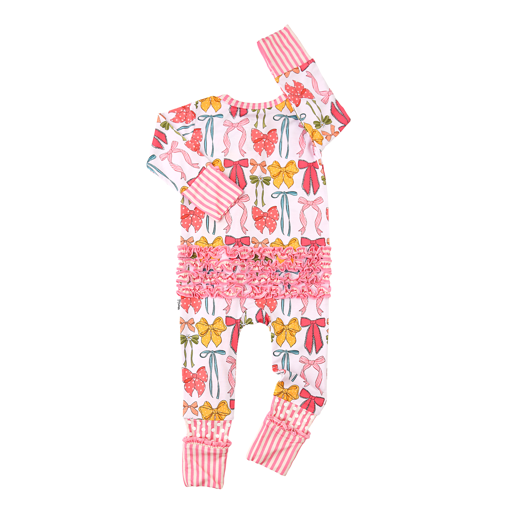 Eliza RUFFLE ZIP Bamboo One Piece Baby Outfit