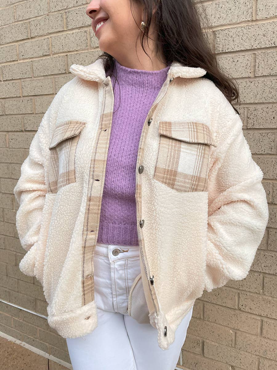 Dora Plaid Accent Shacket | SKT2386