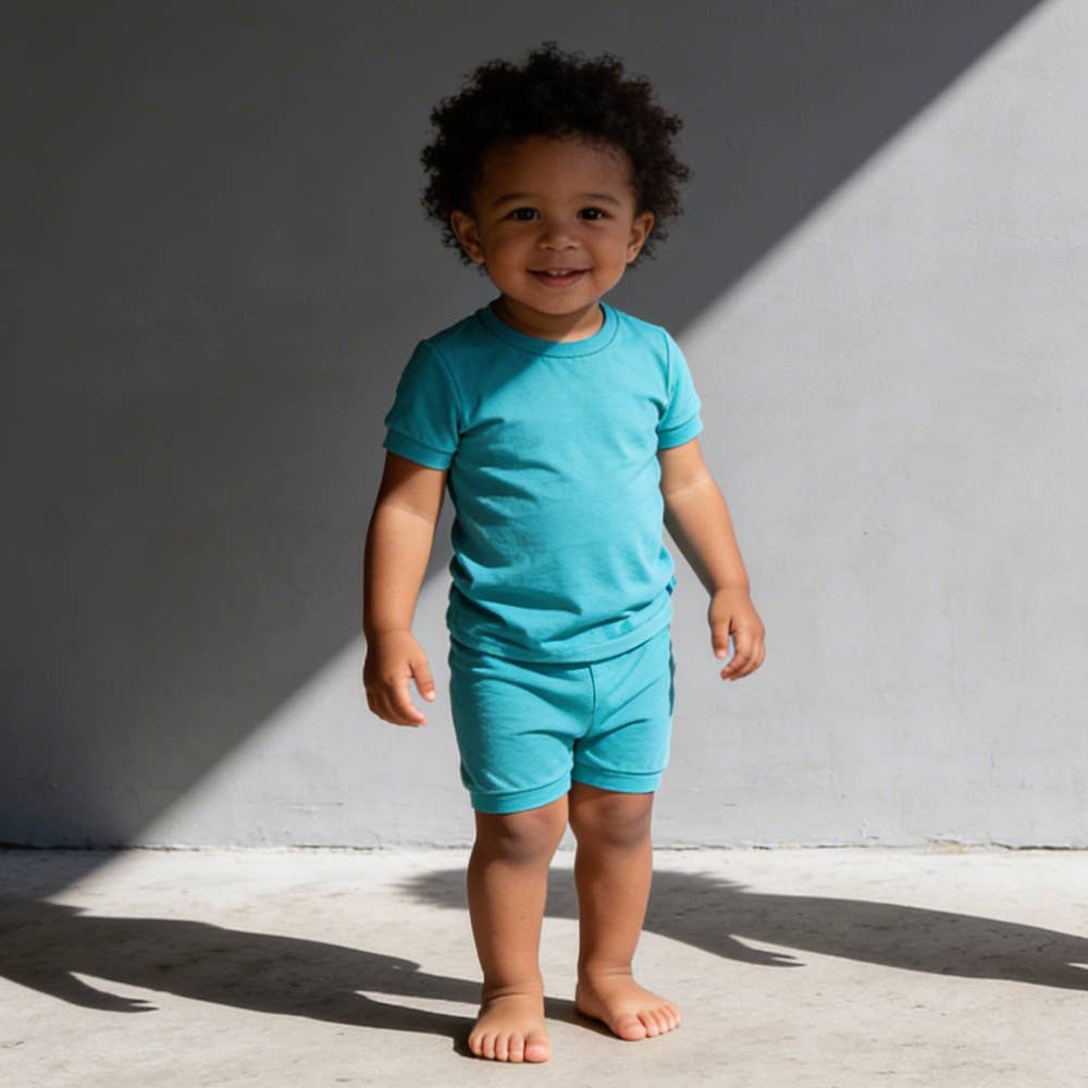 Colorful Boy Girl Short Sleeve viscose PJs