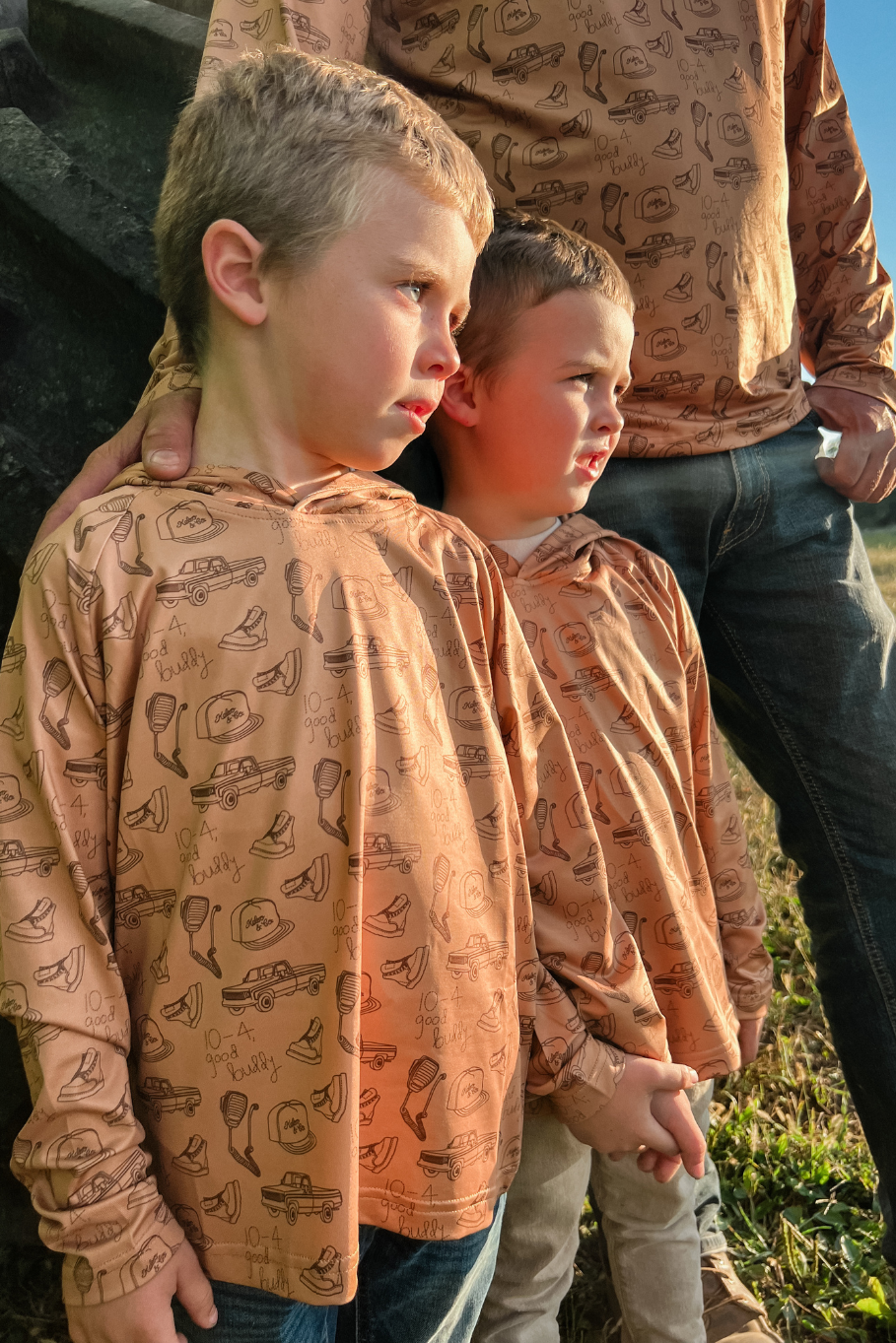 10-4 Good Buddy Kid's Performance Hoodie in Camel
