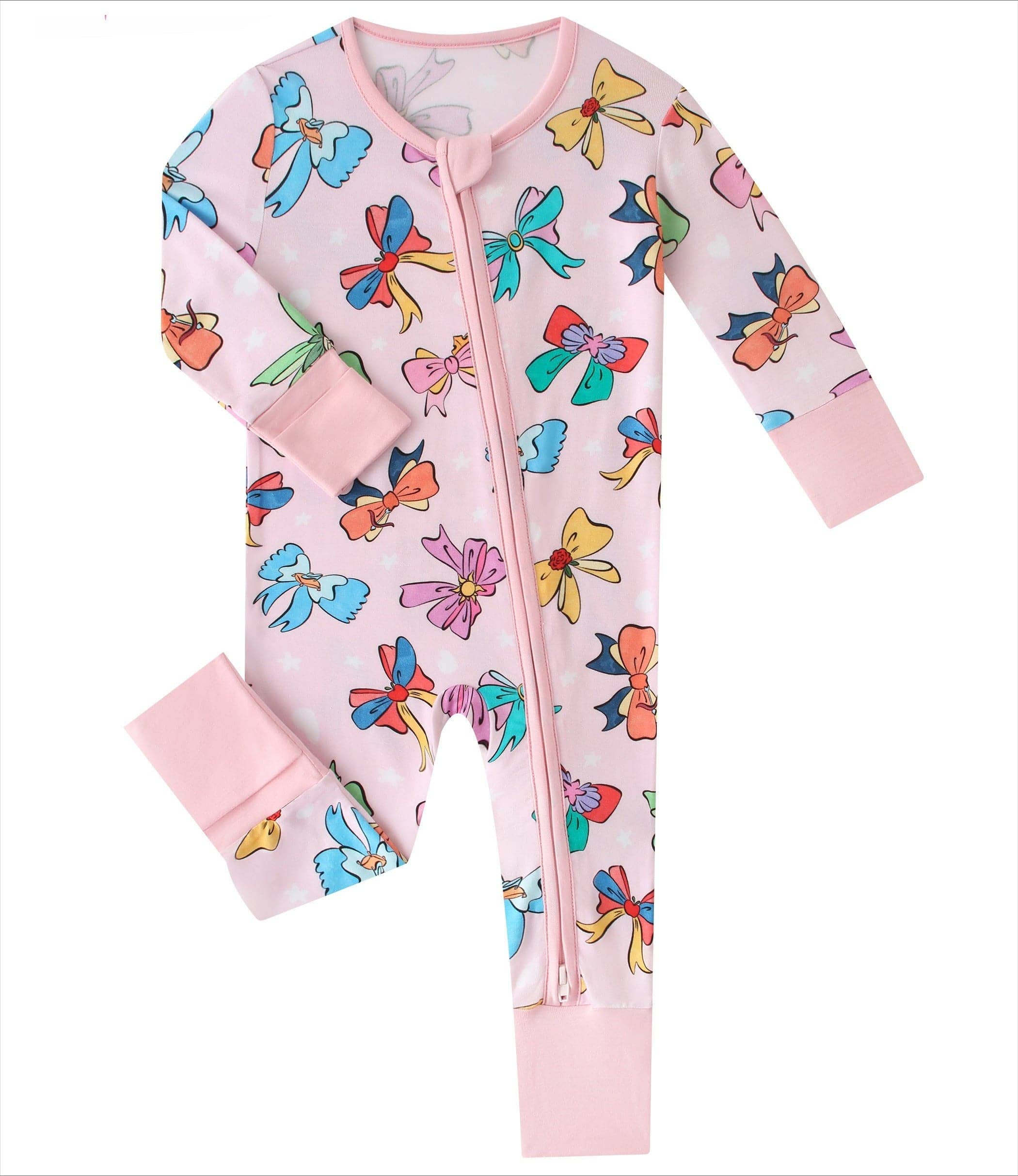 Posh TOT Royal Bows Bamboo Baby Convertible Zippy Romper