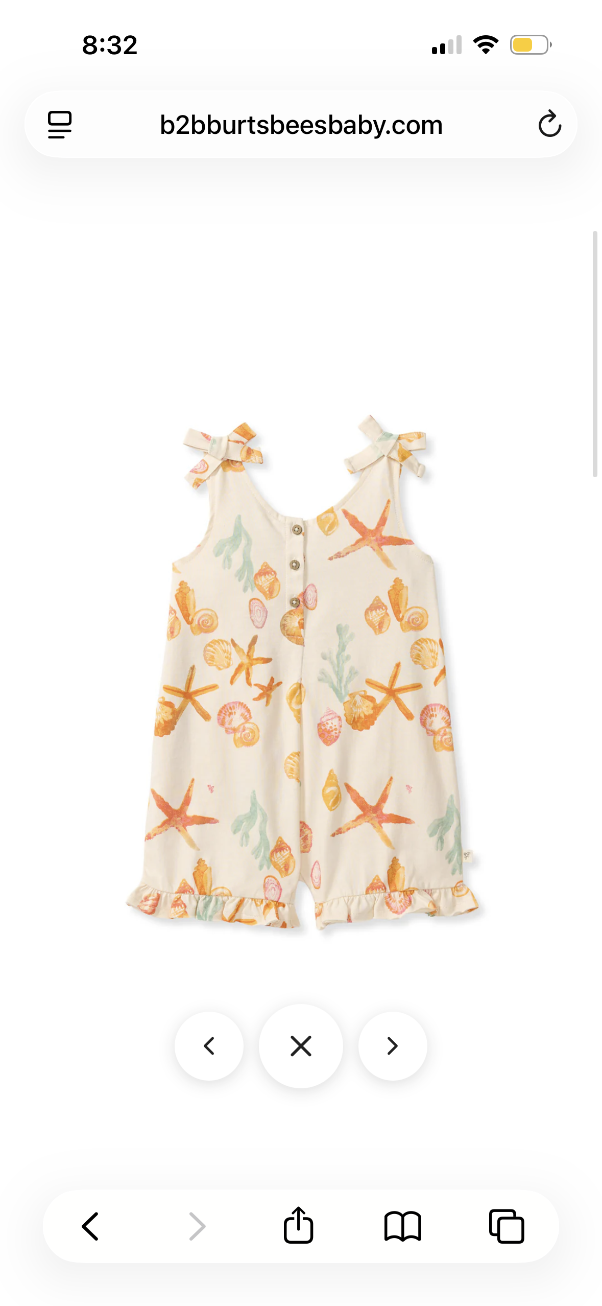 Burt’s Bees Girl’s Shells Romper