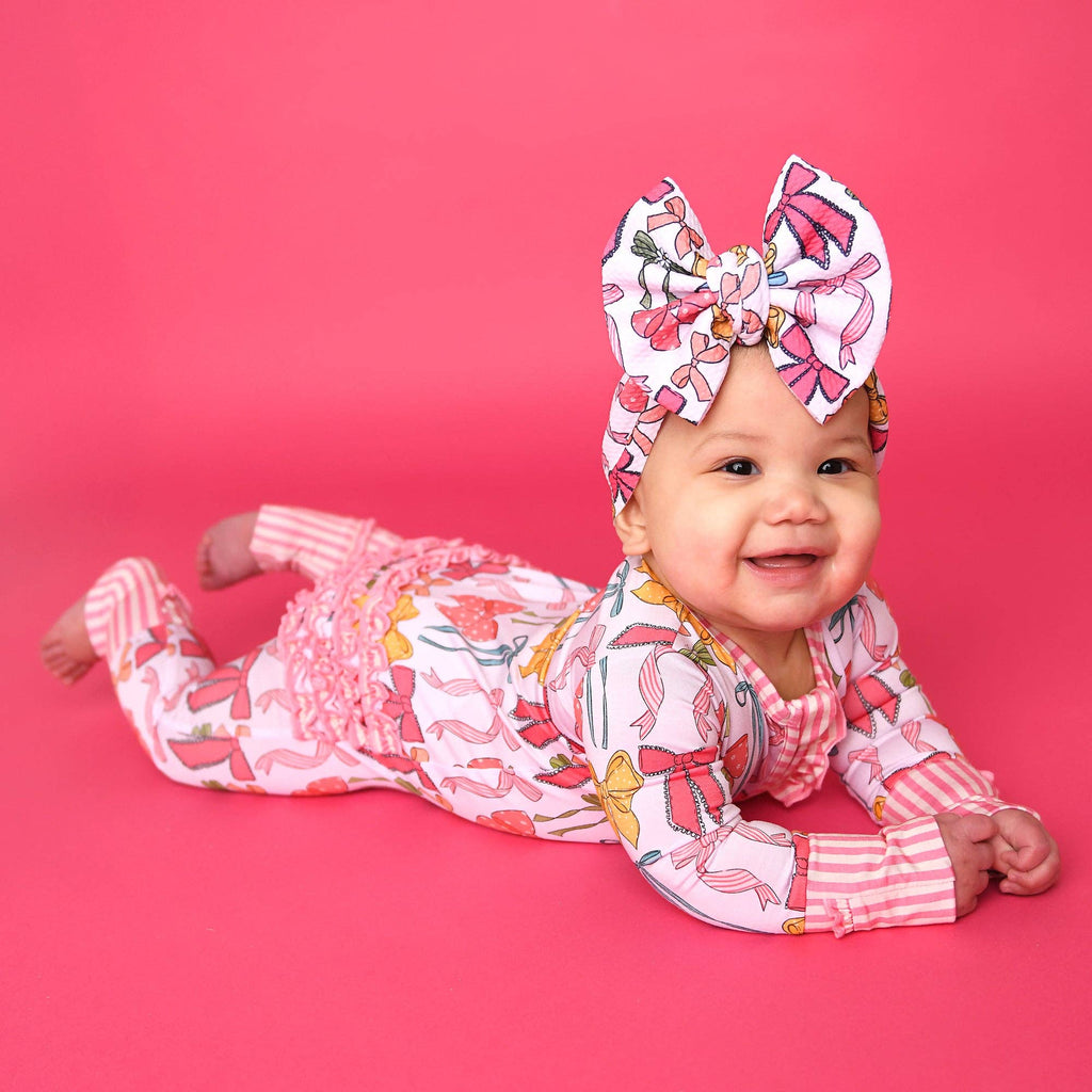 Eliza RUFFLE ZIP Bamboo One Piece Baby Outfit
