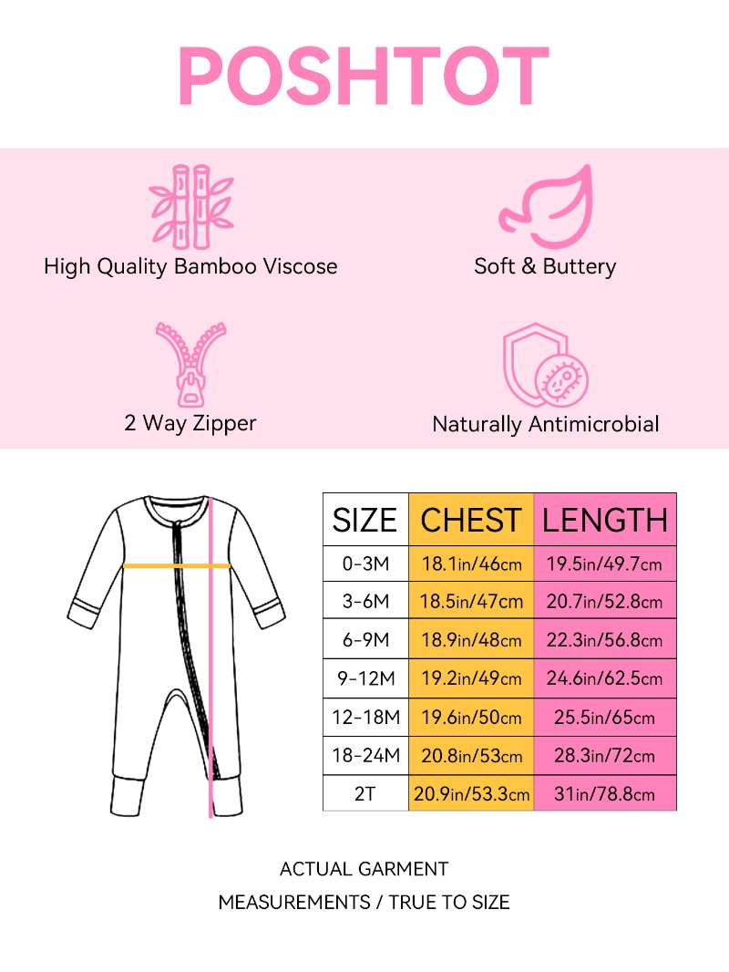 PoshTOT Hot Pink Bamboo Baby Convertible Zippy Romper