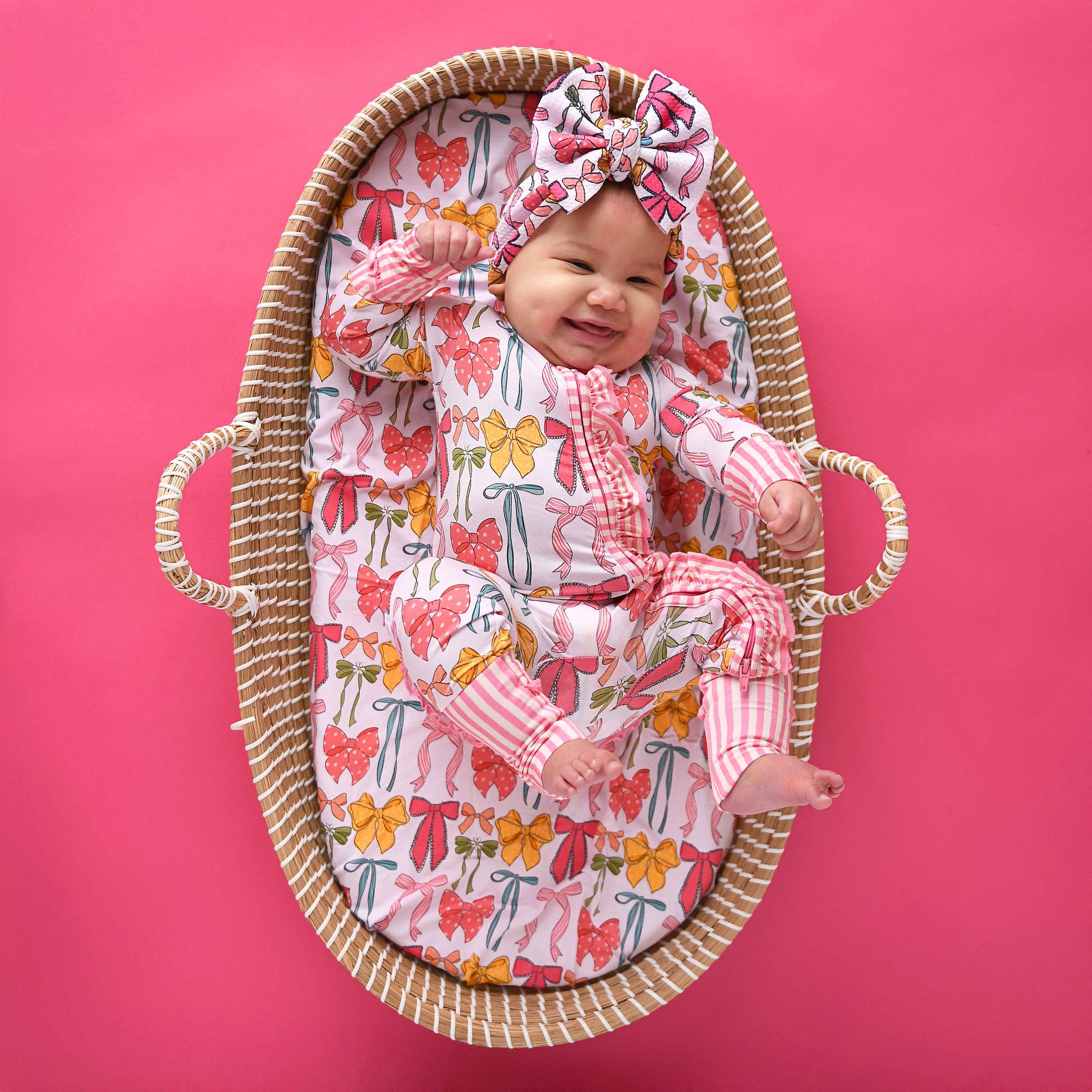Eliza RUFFLE ZIP Bamboo One Piece Baby Outfit