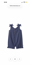 Burt’s Bees Girl’s Navy Gauze Romper
