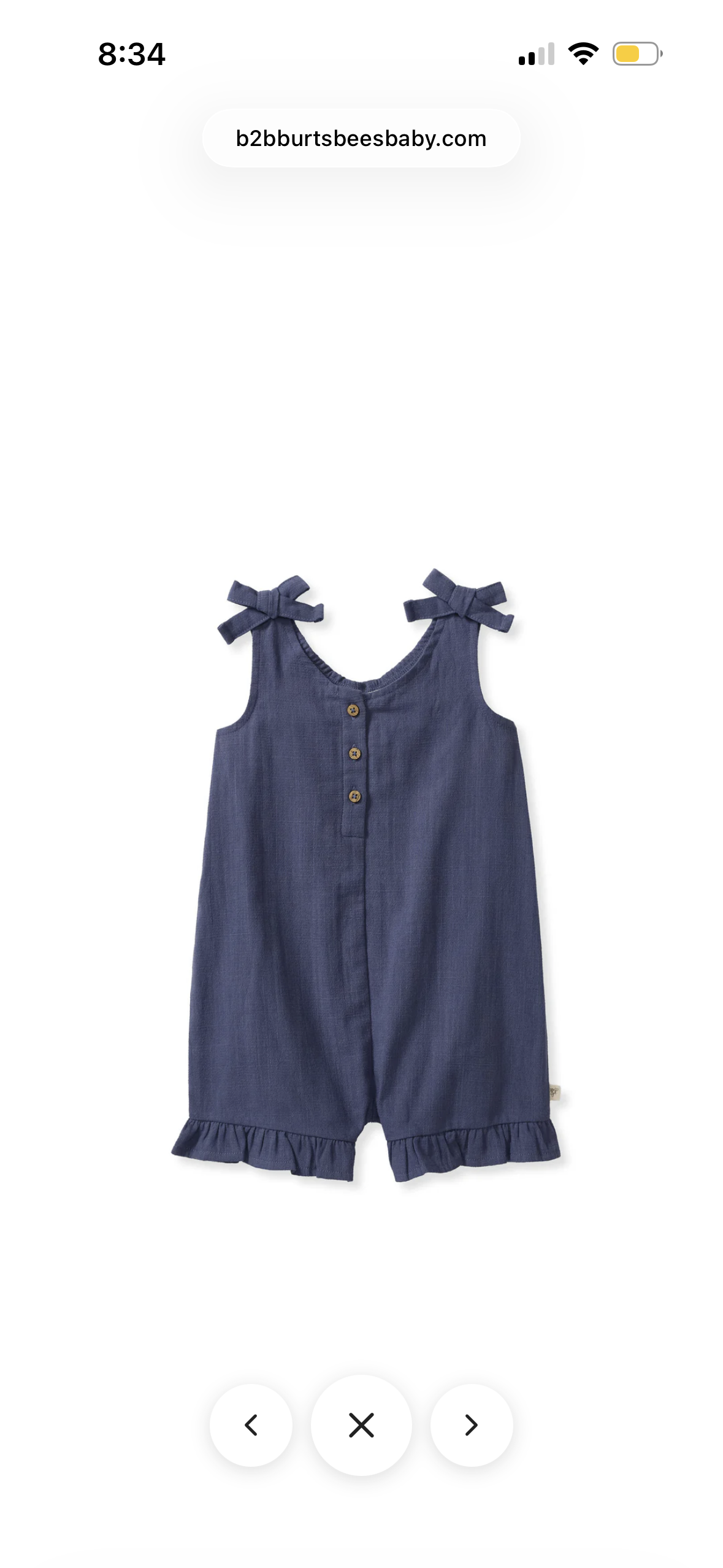 Burt’s Bees Girl’s Navy Gauze Romper
