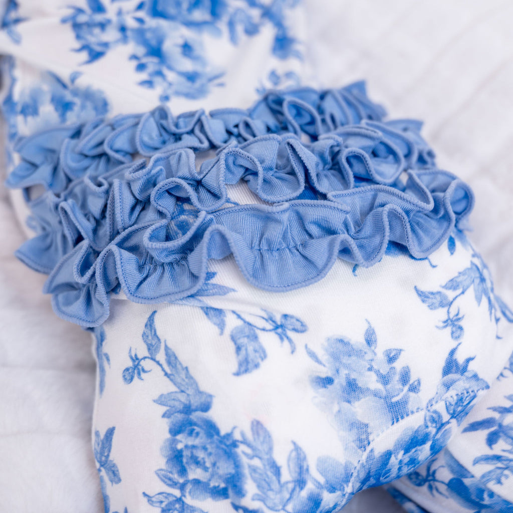 A Peony For Your Thoughts Ruffle Zipper One Piece Pajama