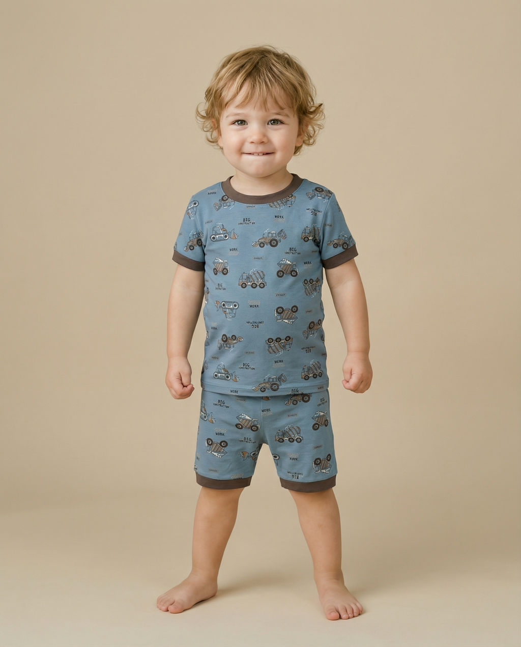 Busy Truck Bamboo Boys Girls Infants Short Sleeve PJs