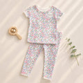 95% Viscose from Bamboo Floral Pattern Kids Pajama Pants Set
