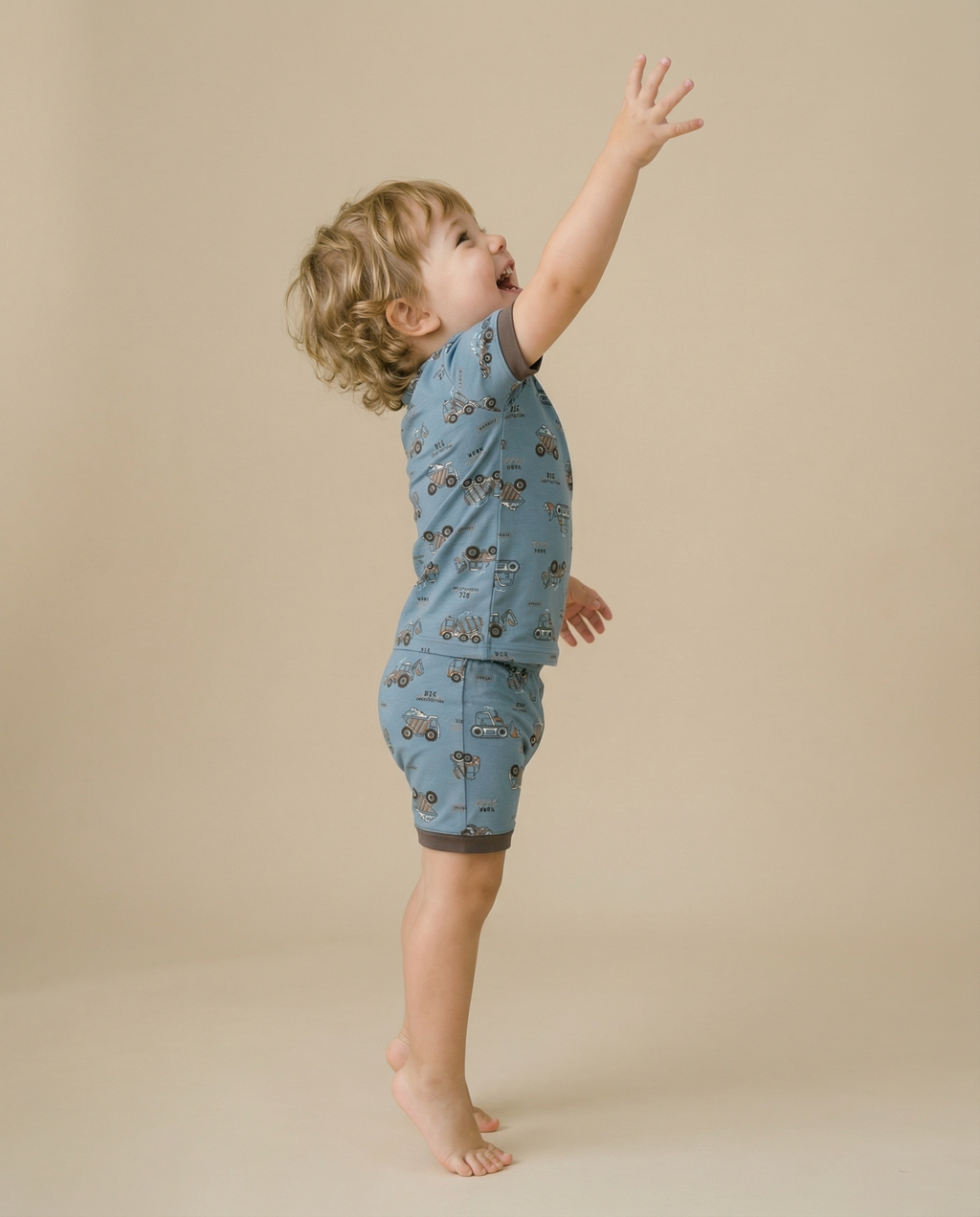 Busy Truck Bamboo Boys Girls Infants Short Sleeve PJs