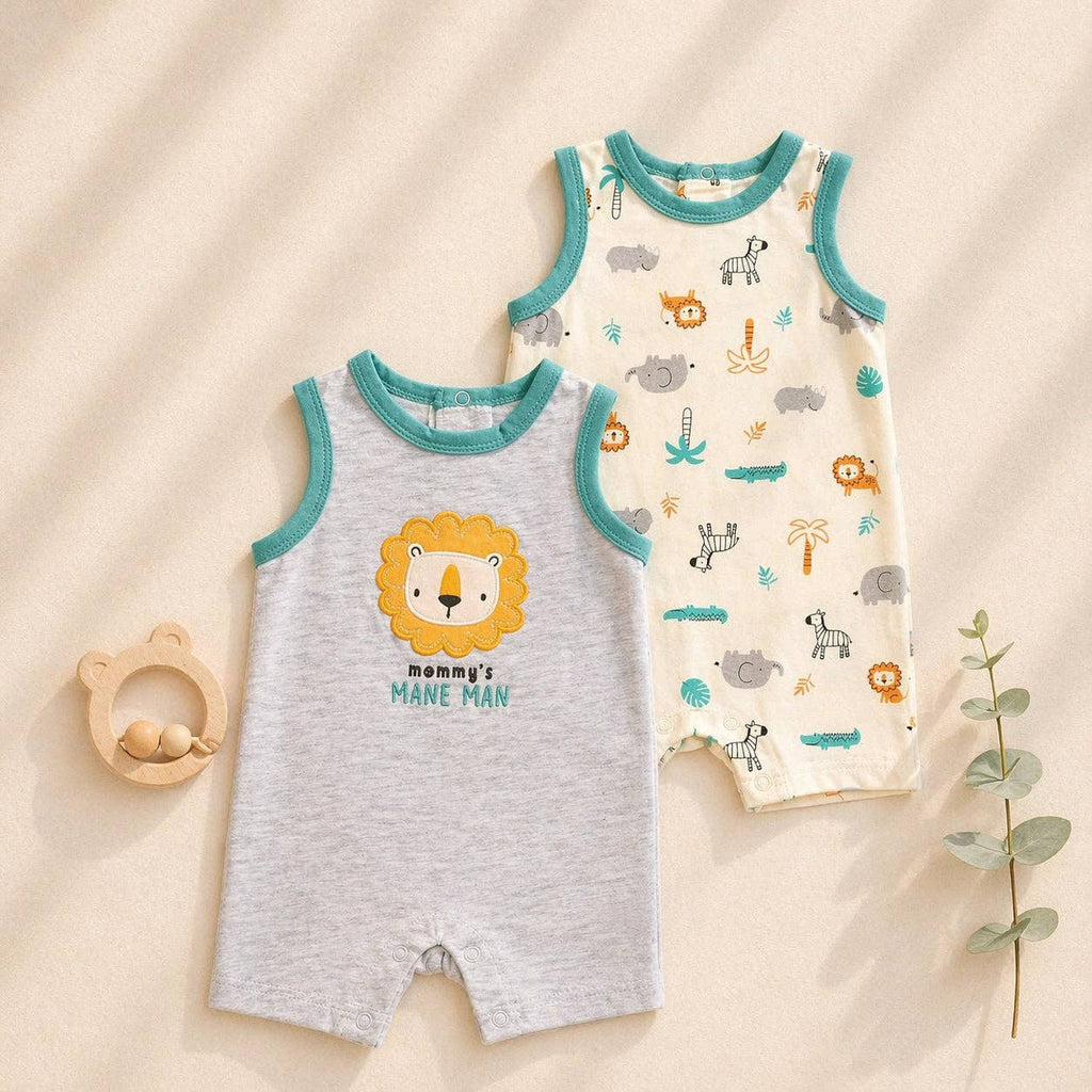 2pcs Set Baby Sleeveless Rompers Tank Top Jumpsuit