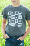 Fair Week Checkers Youth Charcoal Comfort Colors Tee