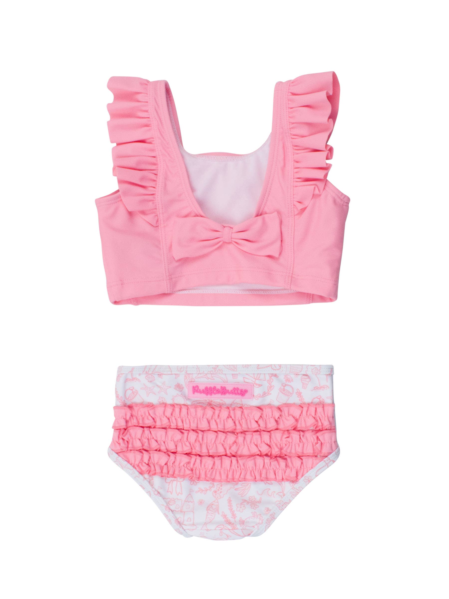 Girls By the Seaside Waterfall Tankini 2-Piece Swimsuit with Signature Rear Ruffles