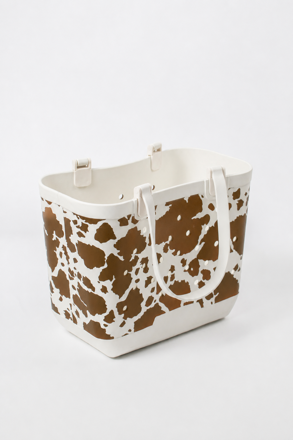 Brown Cow Print Utility Tote Bag - Large