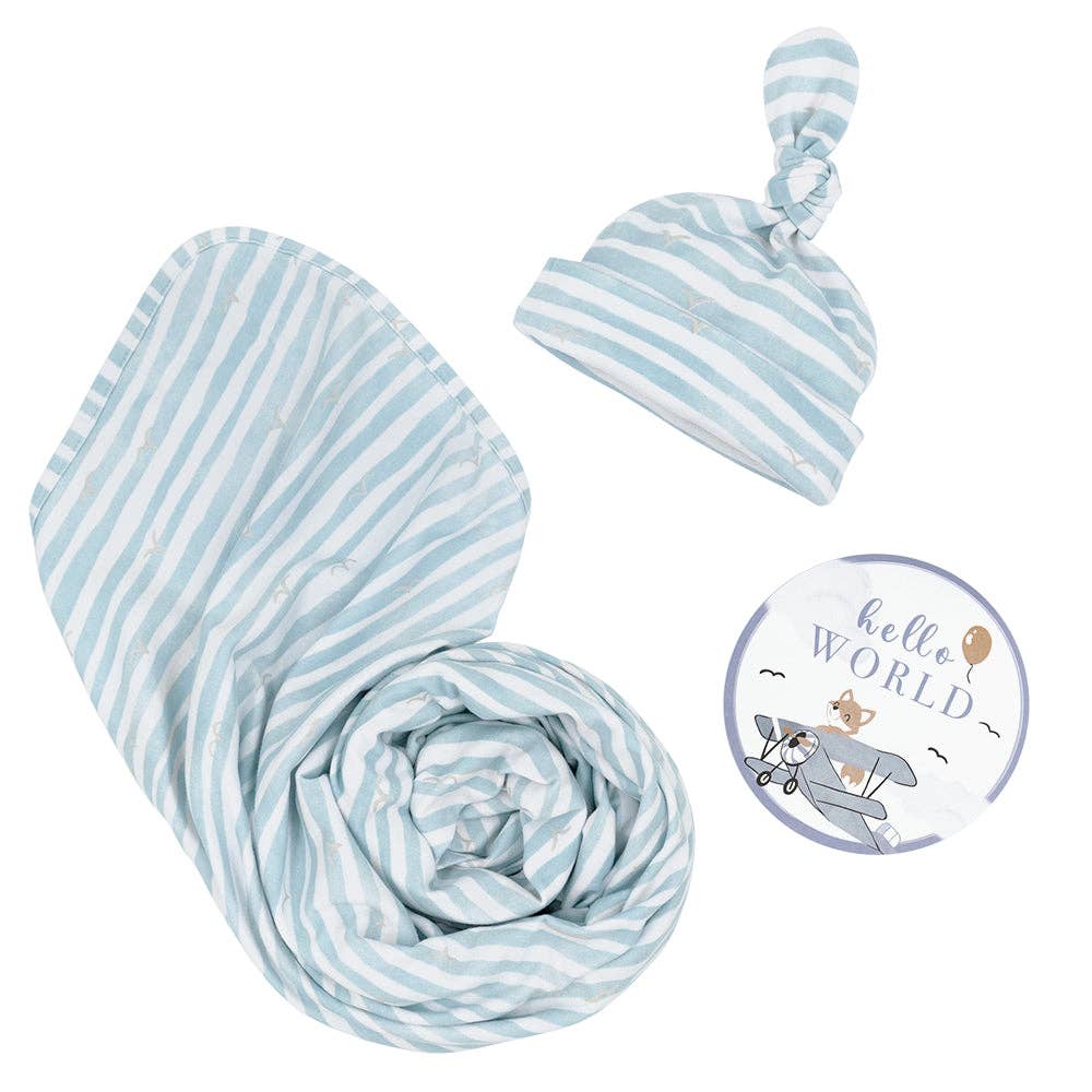 Hello World Gift Set - Blue Stripes