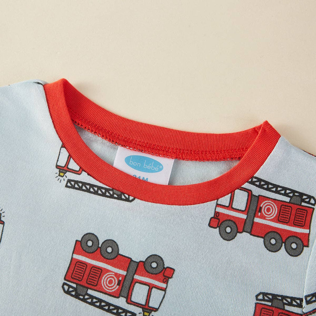 95% Viscose from Bamboo Fire Engine Bamboo Kids Pajama Set