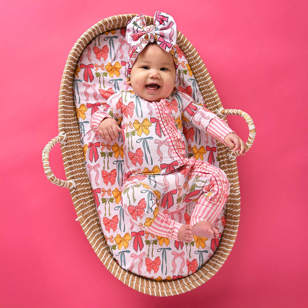Eliza RUFFLE ZIP Bamboo One Piece Baby Outfit