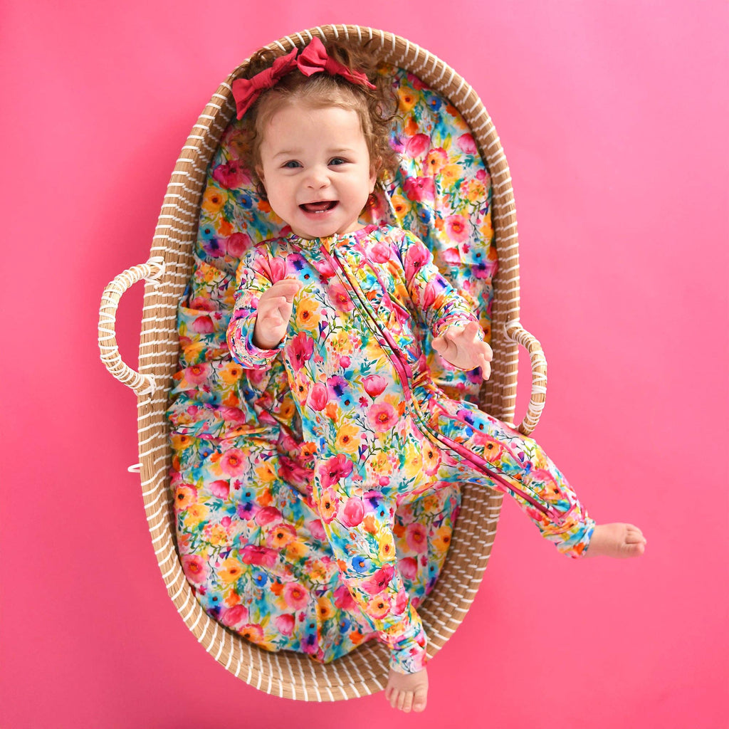 Eliza RUFFLE ZIP Bamboo One Piece Baby Outfit